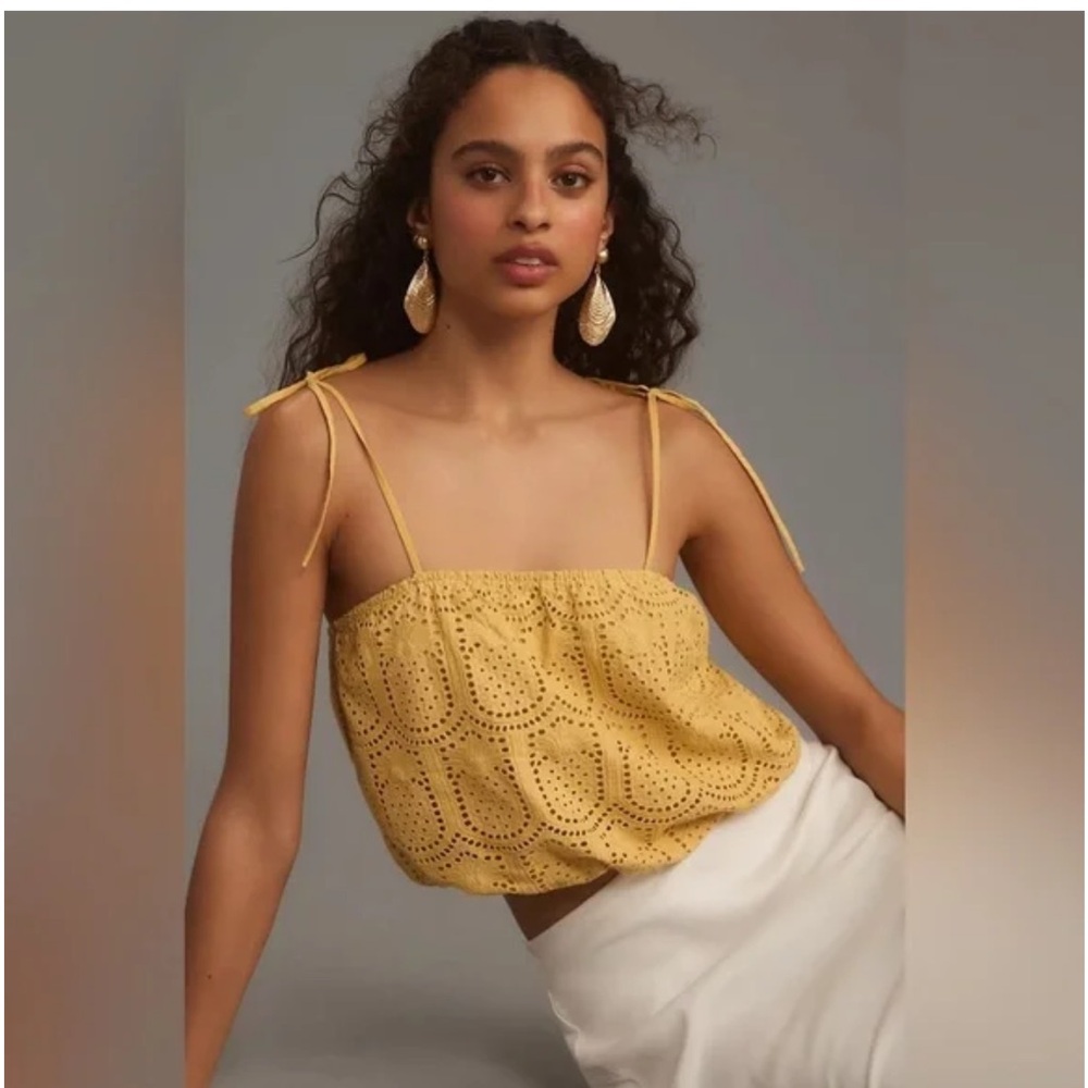 Greylin Lucy eyelet tank - yellow small NWT